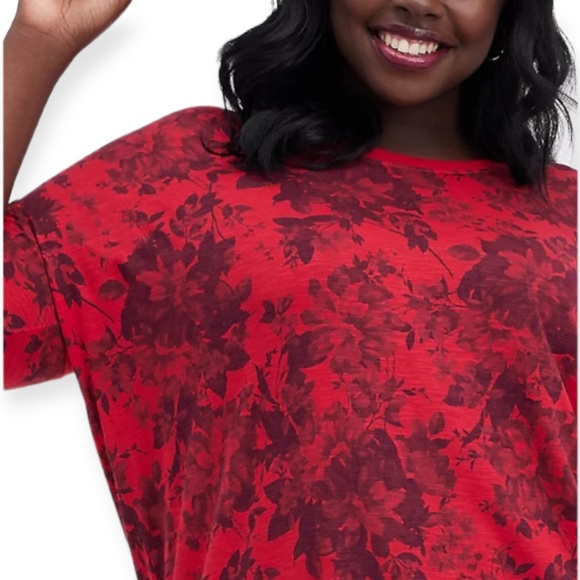 ❤️ Torrid Size 1 Relaxed Feather Soft Slub Crew Neck Drop Shoulder Tee - EUC - Picture 7 of 12